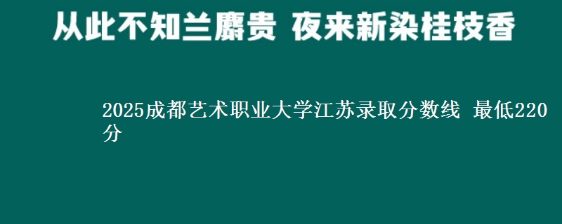 2025成都艺术职业大学江苏录取分数线 最低220分