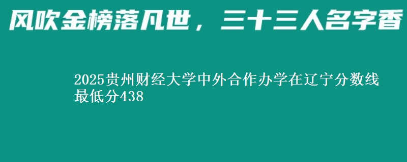 2025贵州财经大学中外合作办学在辽宁分数线 最低分438