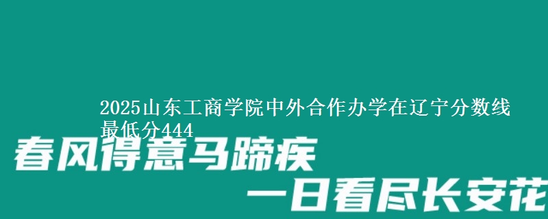 2025山东工商学院中外合作办学在辽宁分数线 最低分444