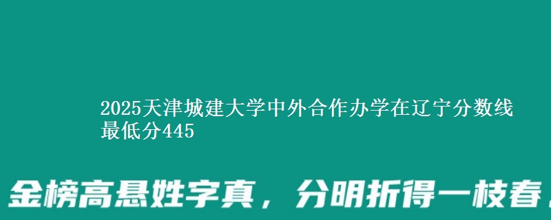 2025天津城建大学中外合作办学在辽宁分数线 最低分445