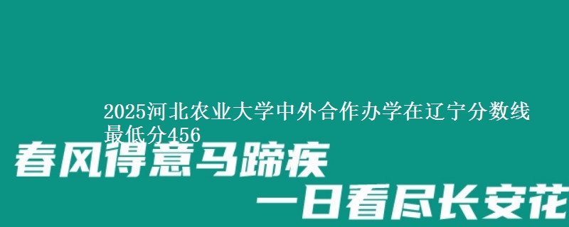 2025河北农业大学中外合作办学在辽宁分数线 最低分456