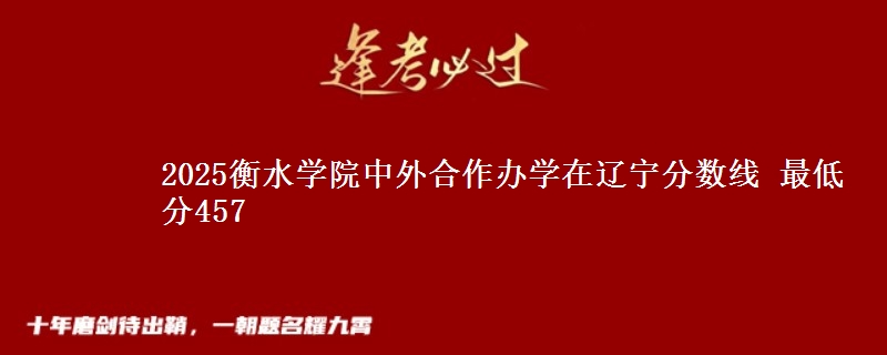2025衡水学院中外合作办学在辽宁分数线 最低分457