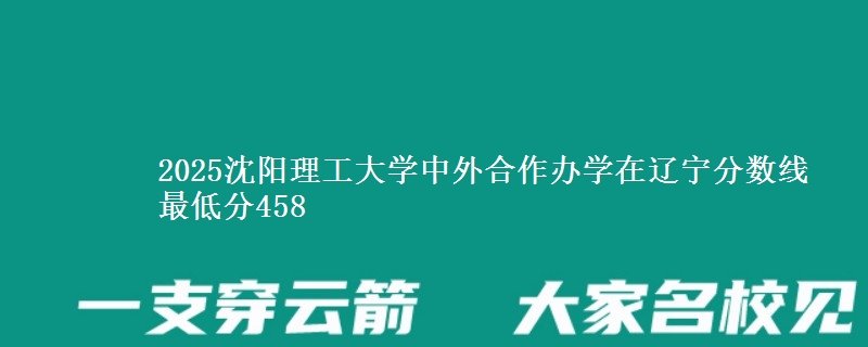 2025沈阳理工大学中外合作办学在辽宁分数线 最低分458