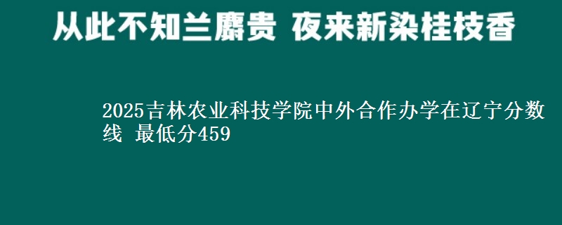 2025吉林农业科技学院中外合作办学在辽宁分数线 最低分459