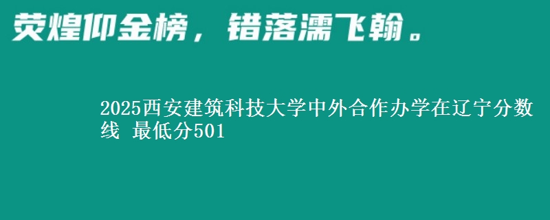 2025西安建筑科技大学中外合作办学在辽宁分数线 最低分501