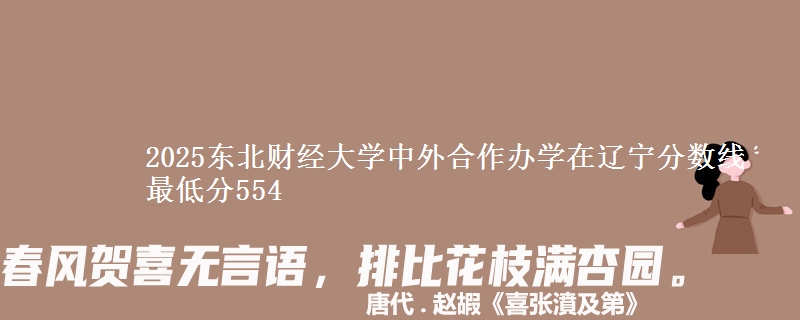 2025东北财经大学中外合作办学在辽宁分数线 最低分554