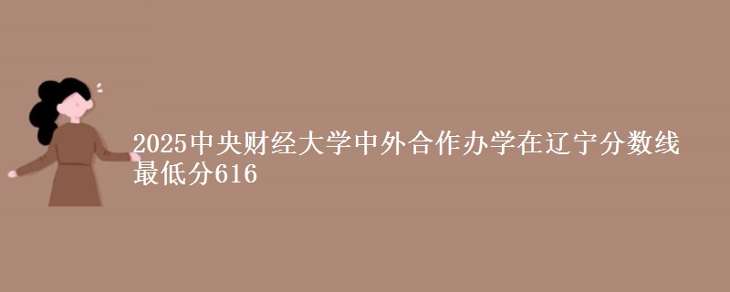 2025中央财经大学中外合作办学在辽宁分数线 最低分616