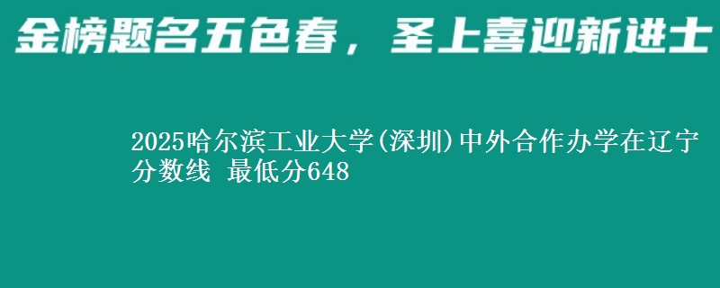 2025哈尔滨工业大学(深圳)中外合作办学在辽宁分数线 最低分648