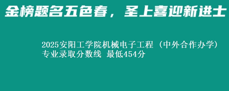 2025安阳工学院机械电子工程 (中外合作办学)专业录取分数线 最低454分