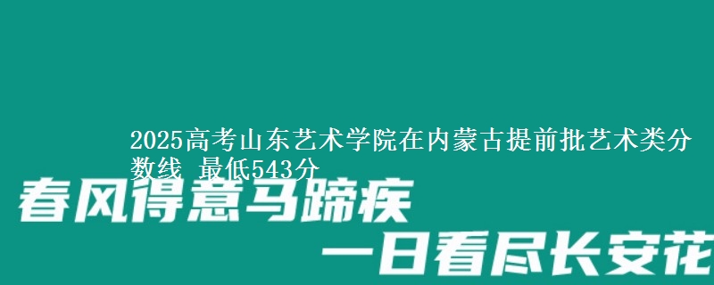2025高考山东艺术学院在内蒙古提前批艺术类分数线 最低543分