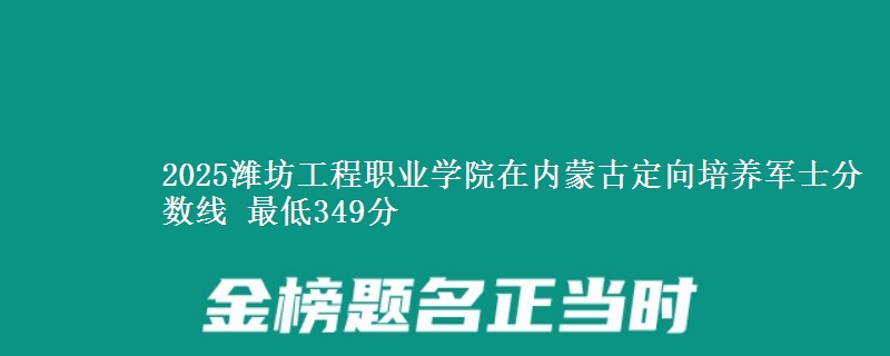 2025潍坊工程职业学院在内蒙古定向培养军士分数线 最低349分