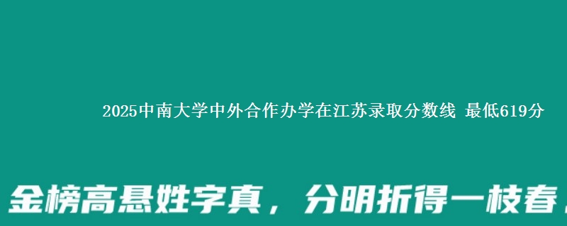 2025中南大学中外合作办学在江苏录取分数线 最低619分