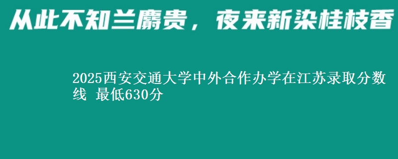 2025西安交通大学中外合作办学在江苏录取分数线 最低630分
