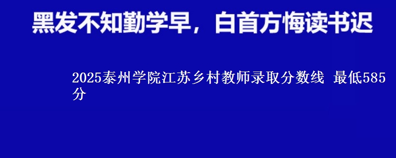 2025泰州学院江苏乡村教师录取分数线 最低585分