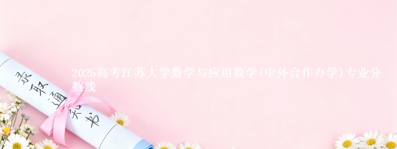 2025高考江苏大学数学与应用数学(中外合作办学)专业分数线