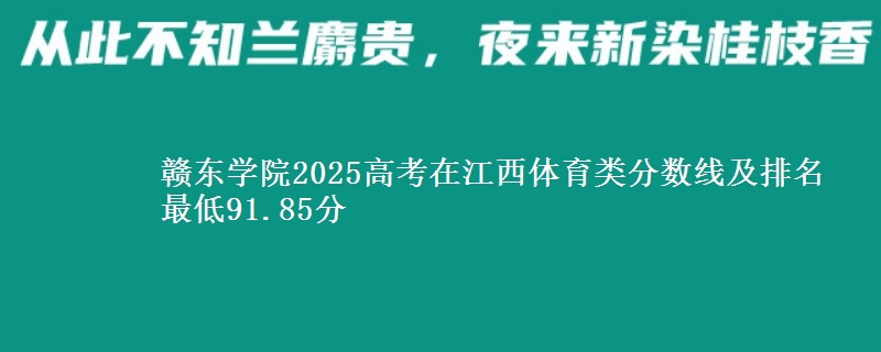 赣东学院2025高考在江西体育类分数线及排名 最低91.85分