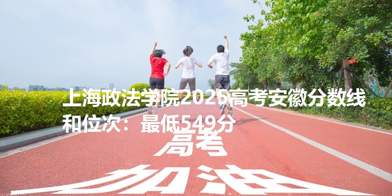 上海政法学院2025高考安徽分数线和位次:最低549分