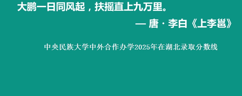 中央民族大学中外合作办学2025年在湖北录取分数线