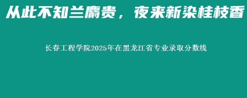 长春工程学院2025年在黑龙江省专业录取分数线