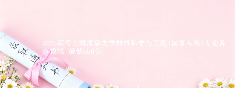 2025高考上海海事大学材料科学与工程(国家专项)专业各分数线 最低556分