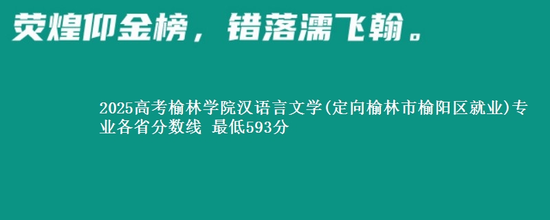 2025高考榆林学院汉语言文学(定向榆林市榆阳区就业)专业各省分数线 最低593分