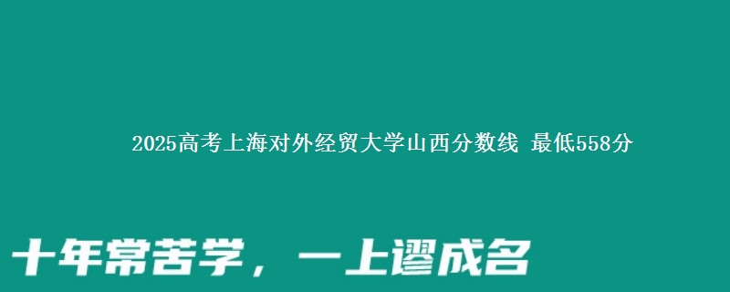 2025高考上海对外经贸大学山西分数线 最低558分