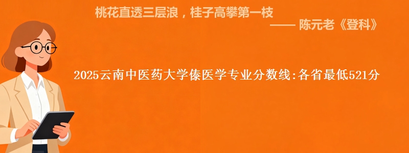 2025云南中医药大学傣医学专业分数线:各省最低521分