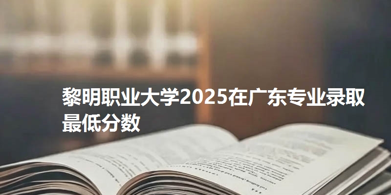 黎明职业大学2025在广东专业录取最低分数