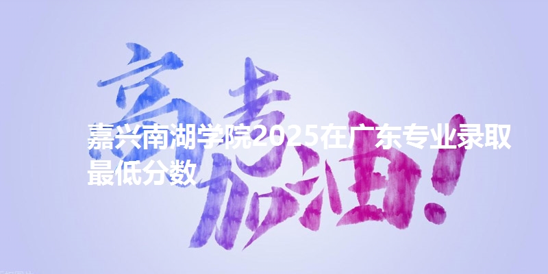 嘉兴南湖学院2025在广东专业录取最低分数