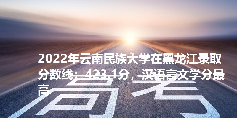2022年云南民族大学在黑龙江录取分数线:423.1分,汉语言文学分最高