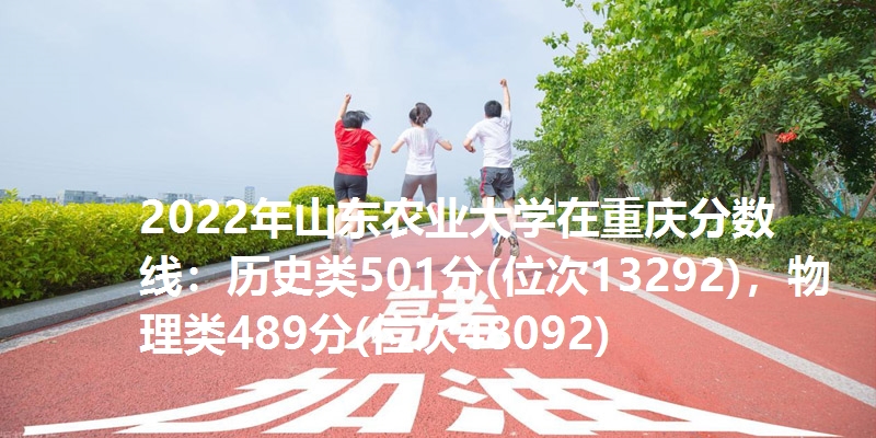 2022年山东农业大学在重庆分数线：历史类501分(位次13292)，物理类489分(位次48092)