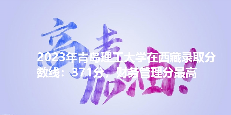 2023年青岛理工大学在西藏录取分数线：371分，财务管理分最高