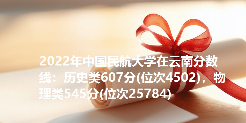 2022年中国民航大学在云南分数线：历史类607分(位次4502)，物理类545分(位次25784)