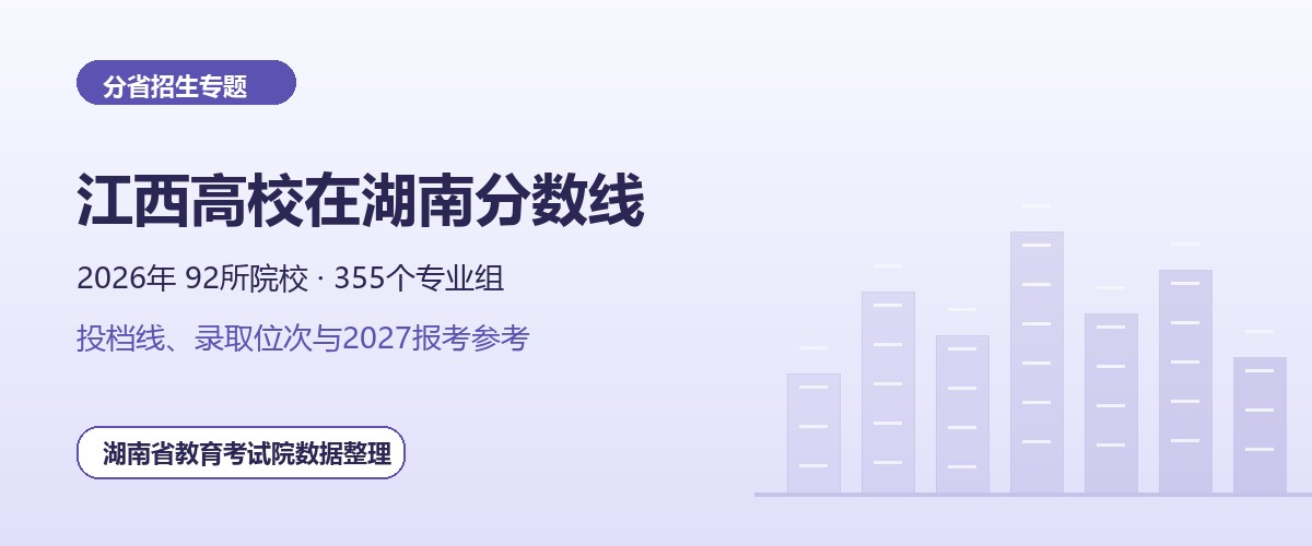江西高校2026年在湖南招生专业组分数线和位次题图