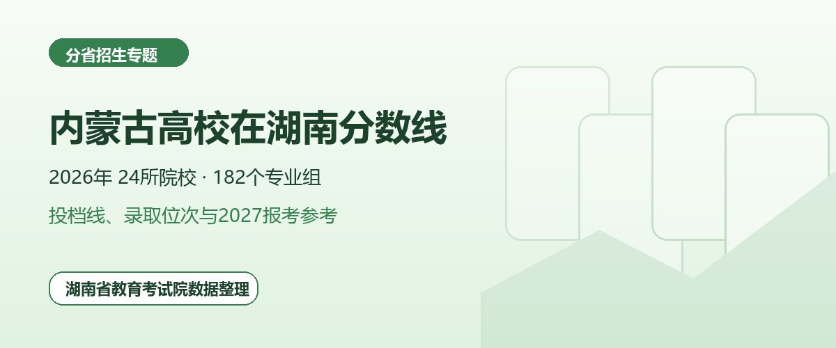 内蒙古高校2026年在湖南招生专业组分数线和位次题图