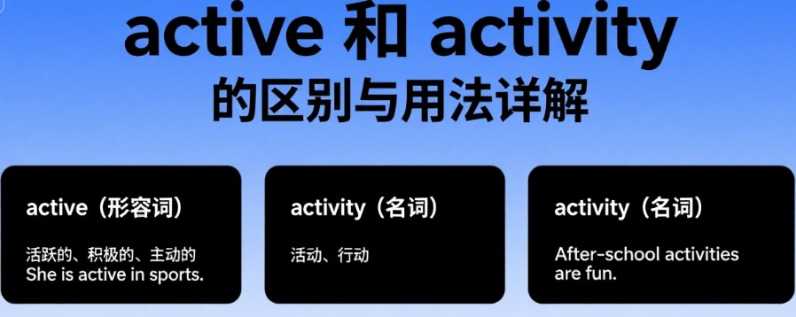 active和activity的区别与用法详解