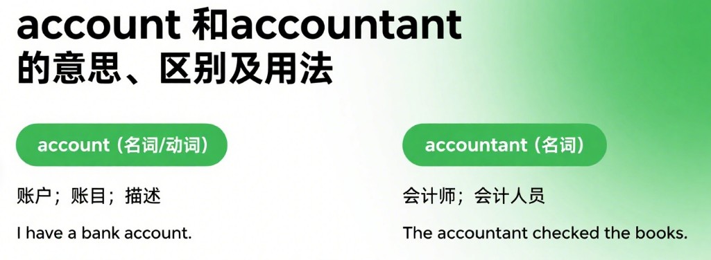 account和accountant的意思、区别及用法
