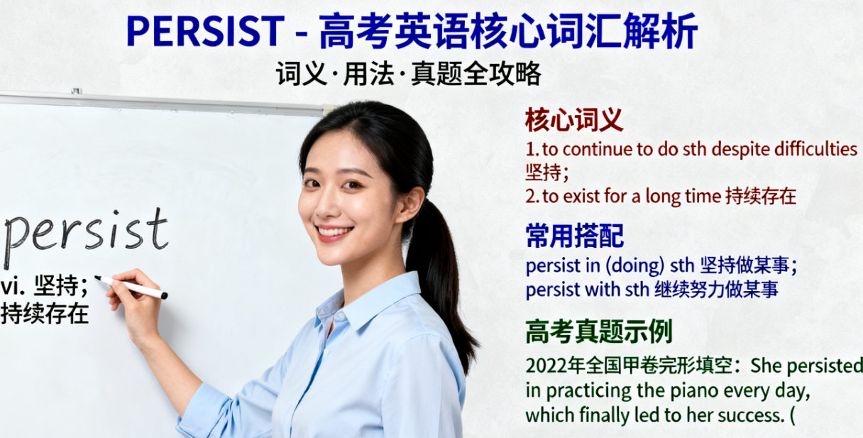 persist的意思用法及往届高考中例题解析