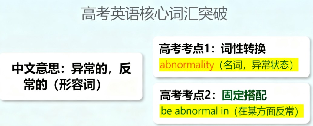 abnomality的考点及中文意思