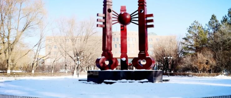 黑河学院校园雪后风景