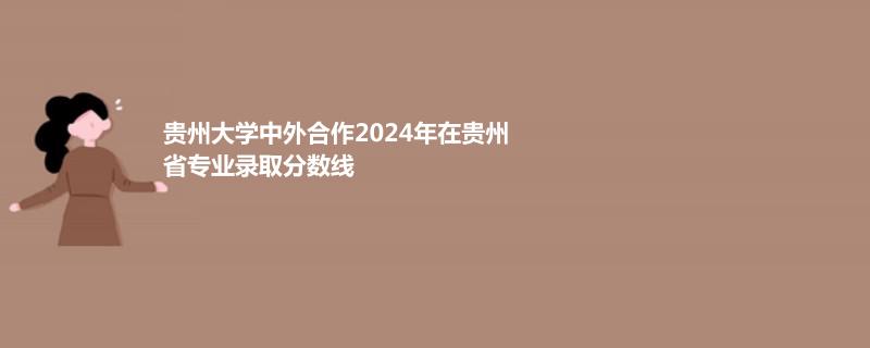 贵州大学中外合作2024年在贵州专业录取分数线