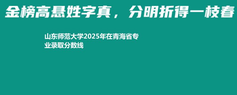 山东师范大学2025年在青海录取分数线 历史类最低471分