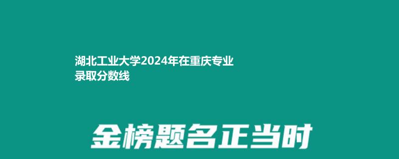 湖北工业大学2024年在重庆专业录取分数线