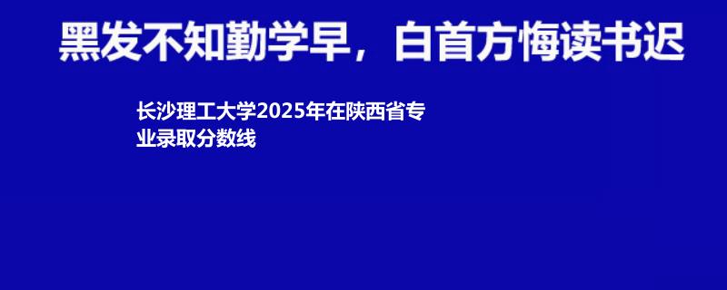 长沙理工大学2025年在陕西省专业录取分数线
