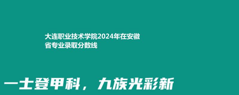 大连职业技术学院2024年在安徽专业录取分数线