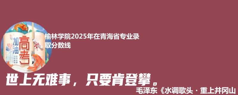 榆林学院2025年在青海省专业录取分数线