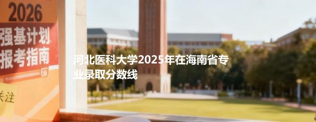 河北医科大学2025年在海南省专业录取分数线