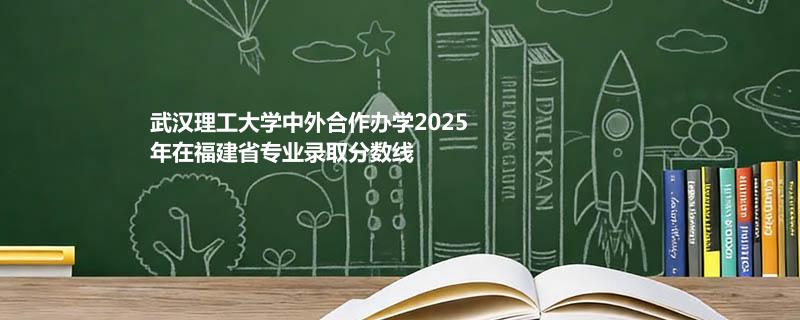 武汉理工大学中外合作办学2025在福建分专业分数线和最低位次
