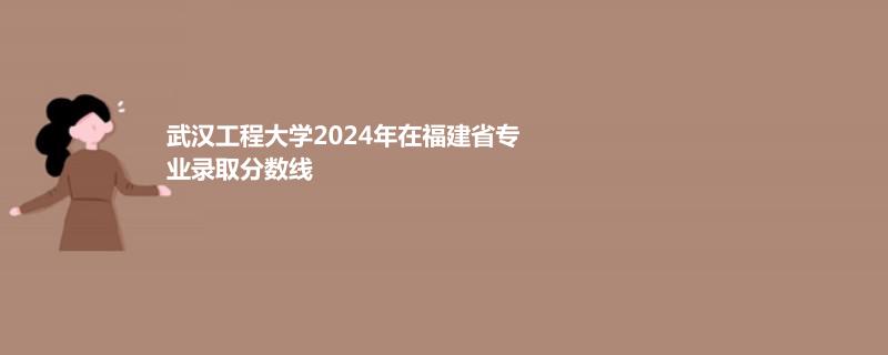 武汉工程大学2024年在福建省专业录取分数线
