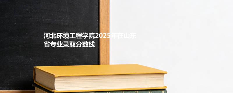 河北环境工程学院2025在山东专业录取最低分